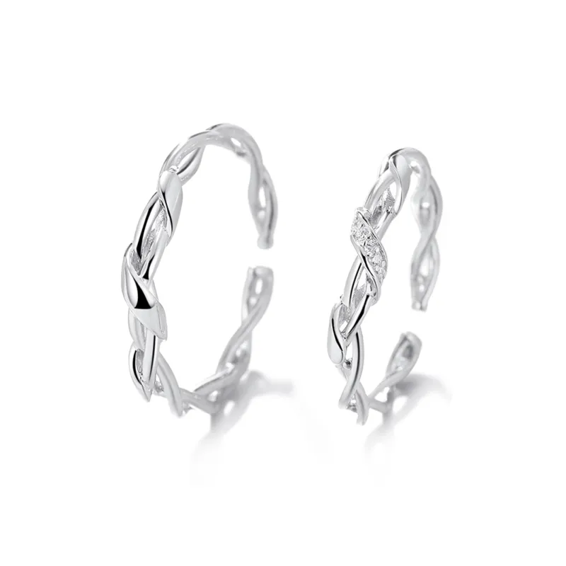 Clect S925 Silver Rings Unisex White Gold-0