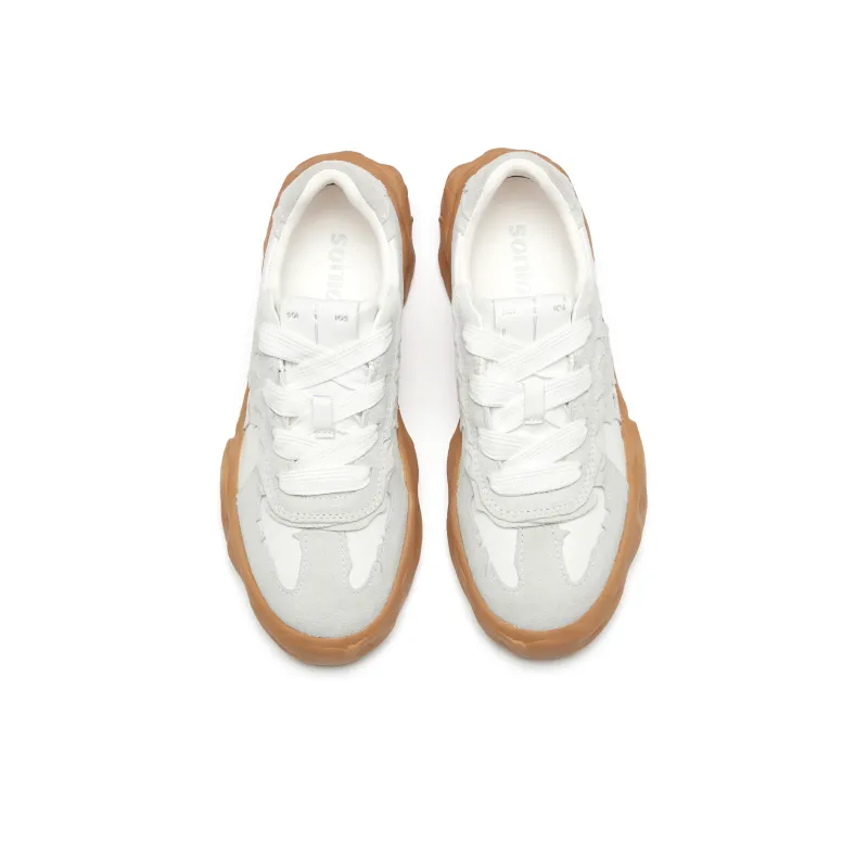 Soilios Anti Slip And Wear Resistant Lightweight Low Top Skateboard Shoes Unisex Toothpowder-2