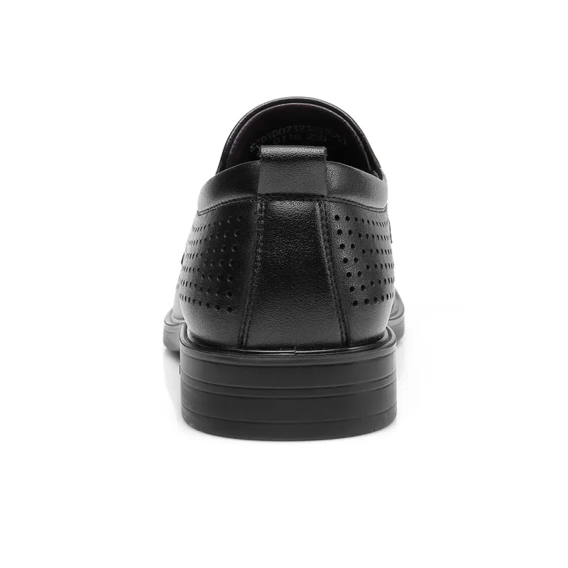 Strongman 3515 Cut-Out Leather Shoes For Men-Summer Men's Leather Sandal Dress Shoes Slip-on Soft-3