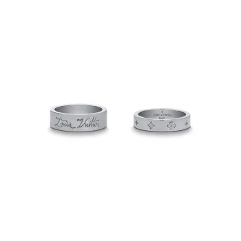 LOUIS VUITTON 925 Sterling Silver Rings Unisex Silver