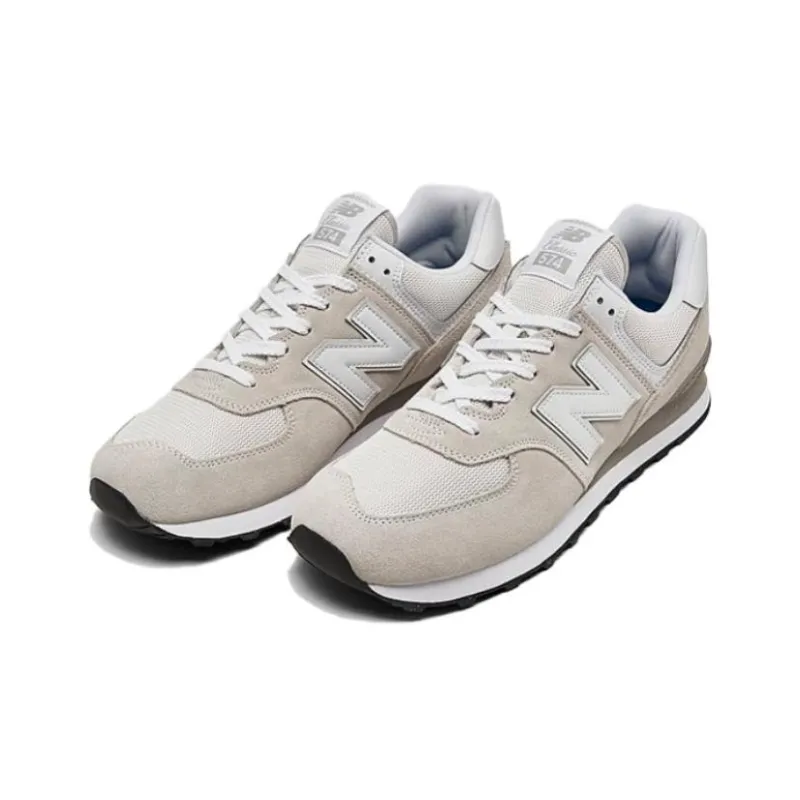 New Balance Abrasion Resistant Breathable Low Top Running Shoes Men's Gray White-1