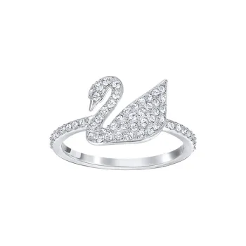 Swarovski ICONIC SWAN Rhodium Plated Rings Women's
