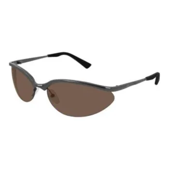 Balenciaga Metal Plastic Oval Sunglasses Men's Gray