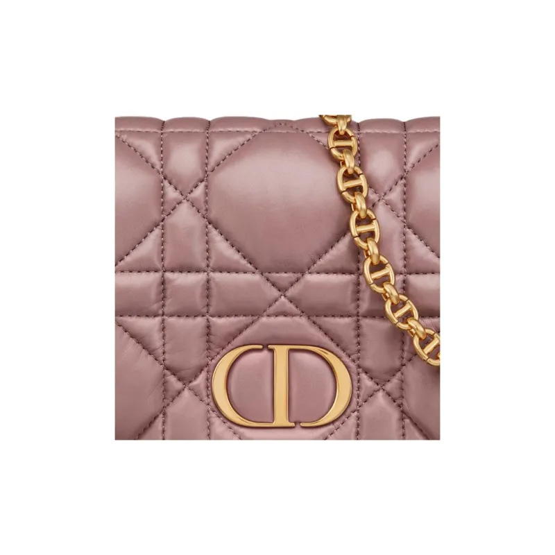 DIOR Caro Cow Leather Handheld Shoulder Bag Crossbody Bag Women's Pink Peony-5