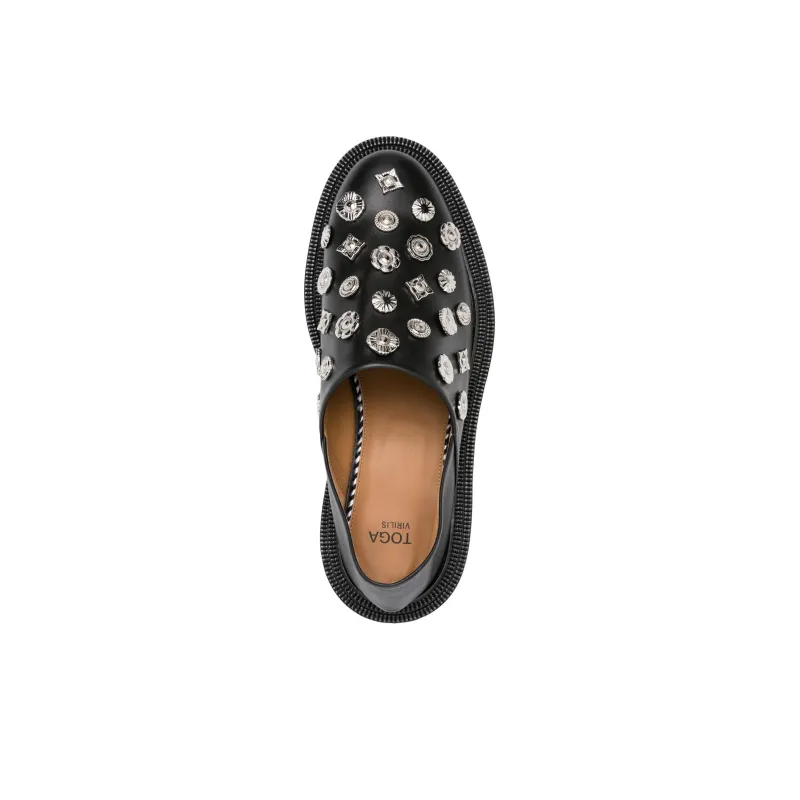 TOGA VIRILIS Stud-embellished Leather Loafers-4