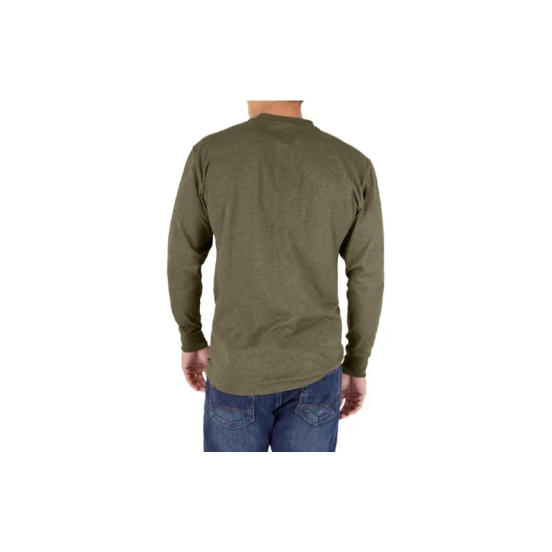 Dickies Heavyweight Heathered Long Sleeve Henley T-Shirt T-Shirt Men's Green-1
