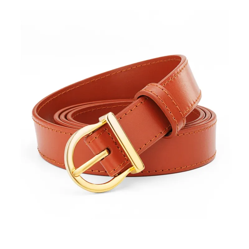 Cows Reign Horse Shoe Pin Buckle Top Grain Cow Leather Versatile Leather Belts Women's-10