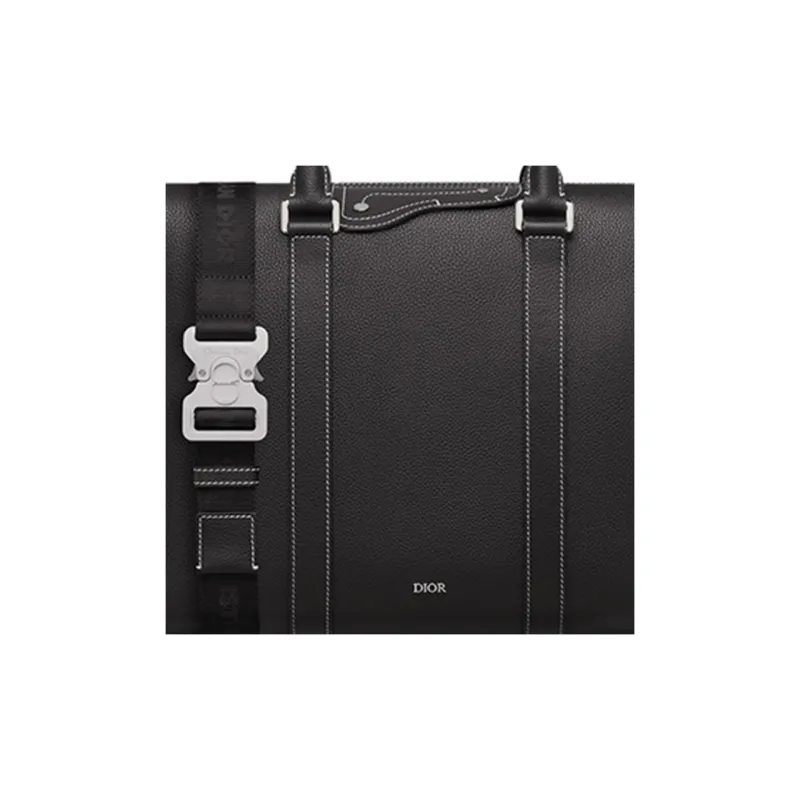 DIOR Lingot Grained Calfskin Handbag Shoulder Bag Crossbody Bag Briefcases Men's Black-6