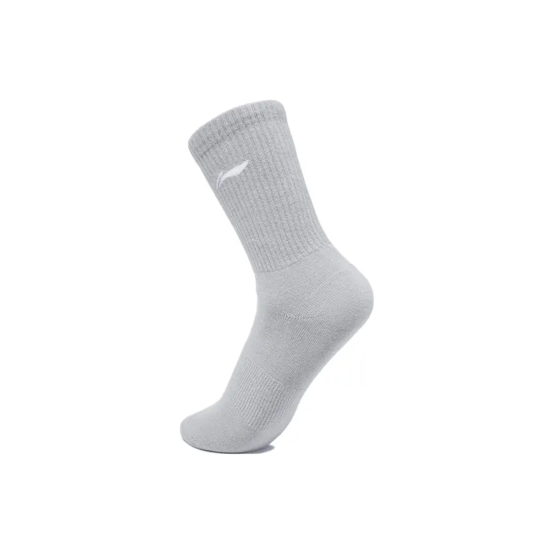 LiNing Mid Calf Socks Unisex 1 Pack Cloud Trace Gray-1