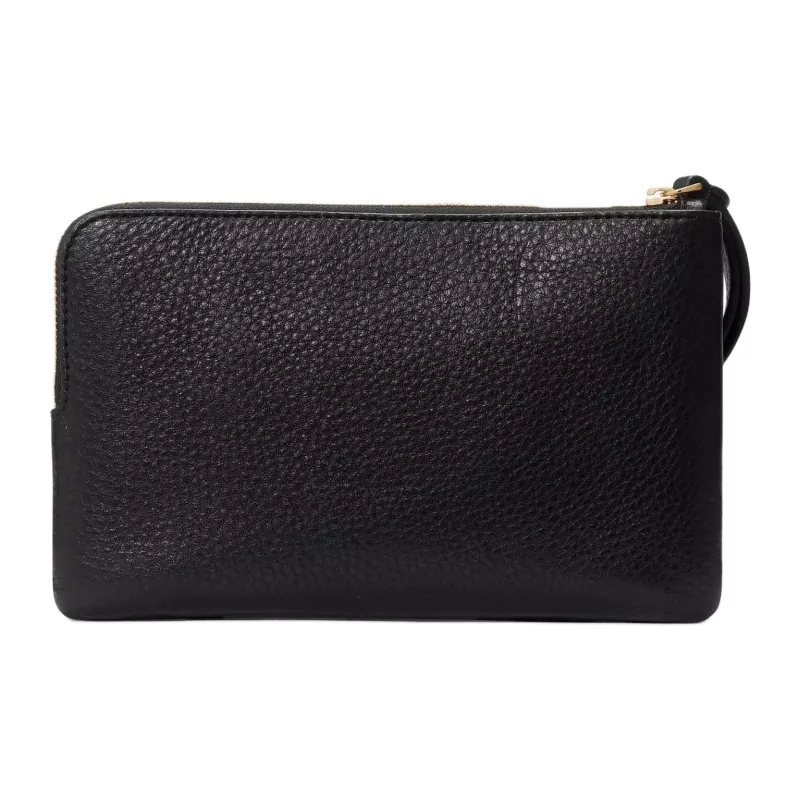 Kate Spade Leila Leather Clutch Medium Size Women's Black-1