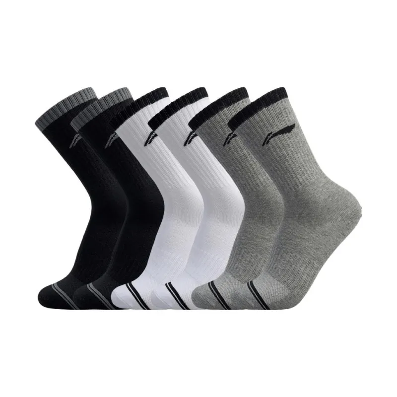 LiNing Mid Calf Socks Unisex 6 Pack-0