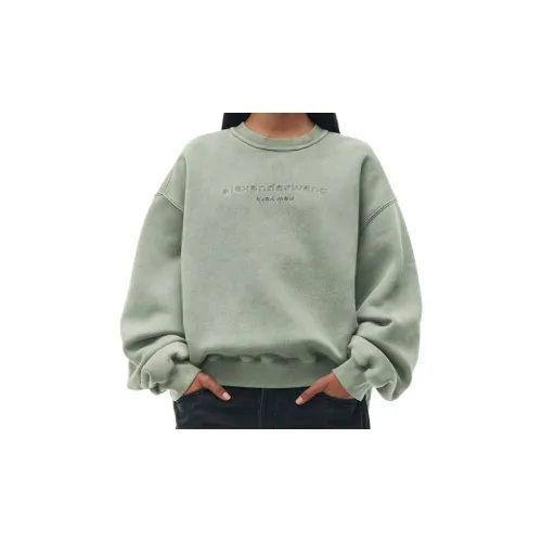 Alexander Wang Sweatshirts Unisex Acid Wash Smoke Green