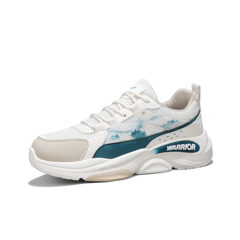 Warrior Ink Wash Painting Collection Height Increasing Low-Top Chunky Sneakers Men's White Blue-17