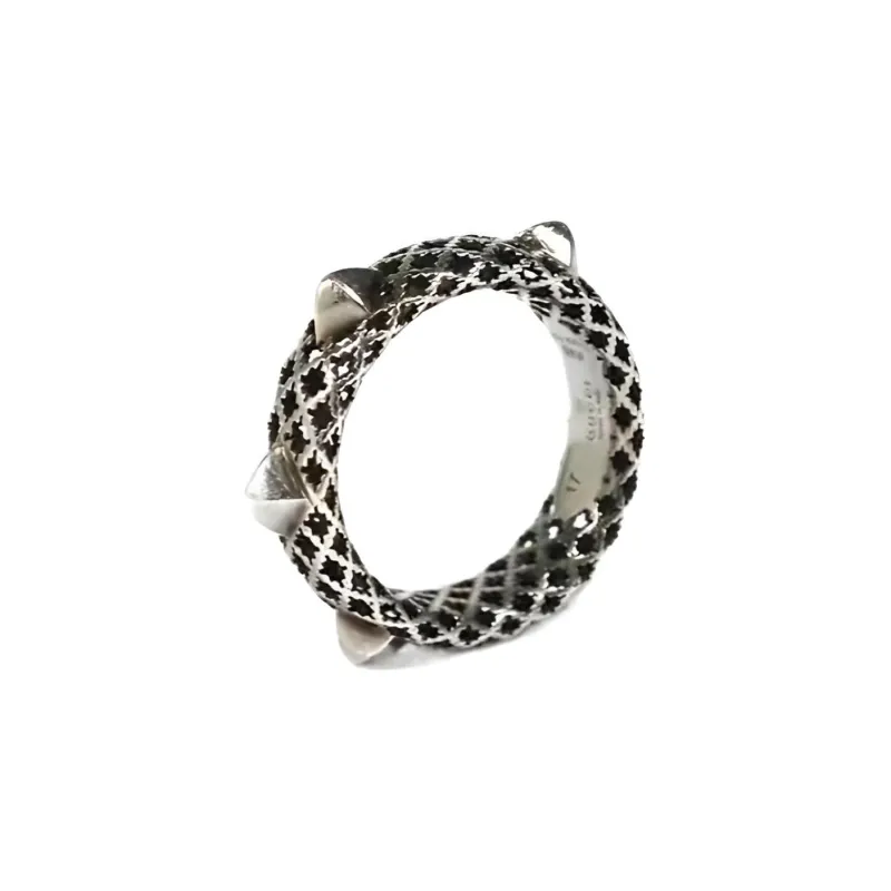 GUCCI Rings Unisex Distressed Silver-2