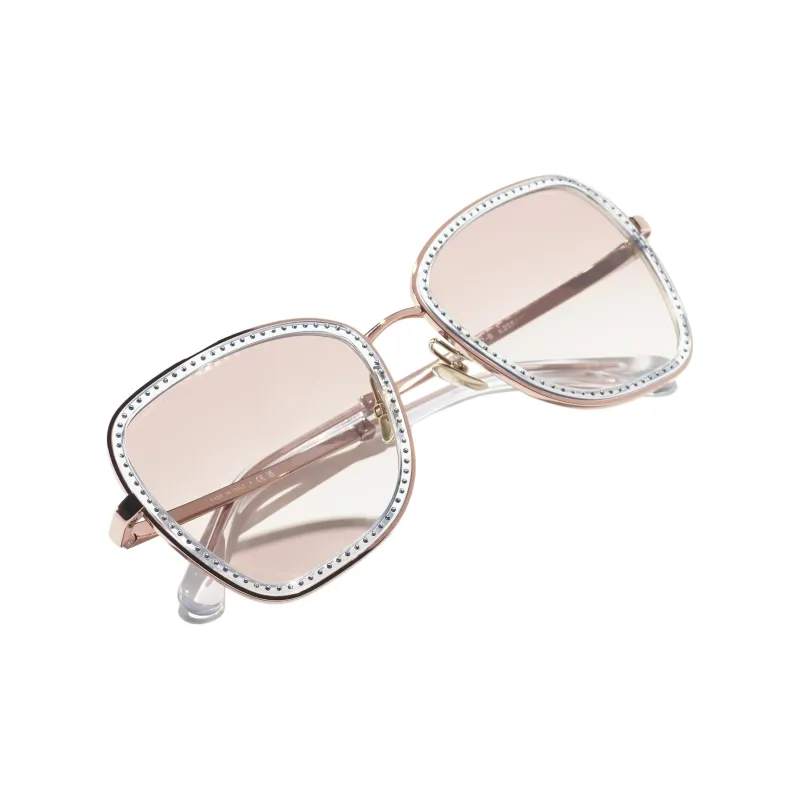 CHANEL Square Sunglasses Unisex Pink-3