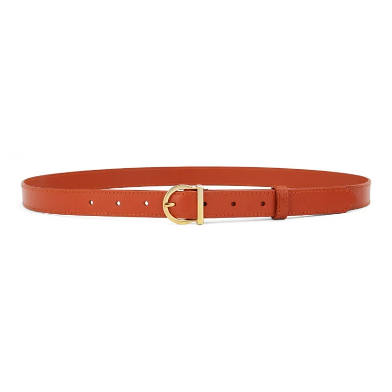 Cows Reign Horse Shoe Pin Buckle Top Grain Cow Leather Versatile Leather Belts Women's-12