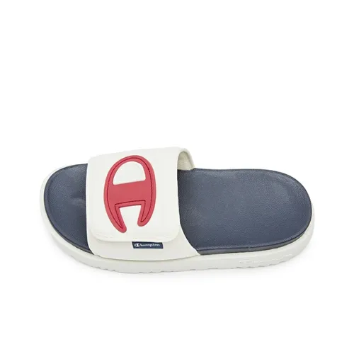 Champion Campus Slide Slippers Unisex Milk White/Ember Red