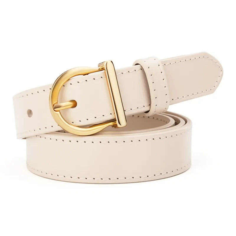 Cows Reign Horse Shoe Pin Buckle Top Grain Cow Leather Versatile Leather Belts Women's-7