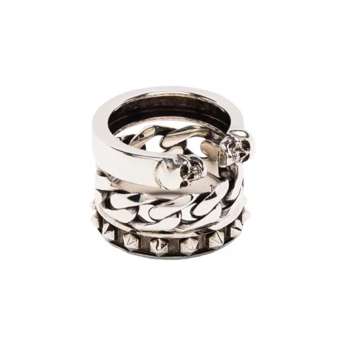 Alexander McQueen Rings Men Silver