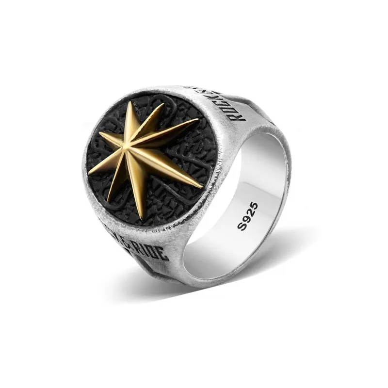 ROCK&RIDE 925 Sterling Silver, Brass Rings Men's-2