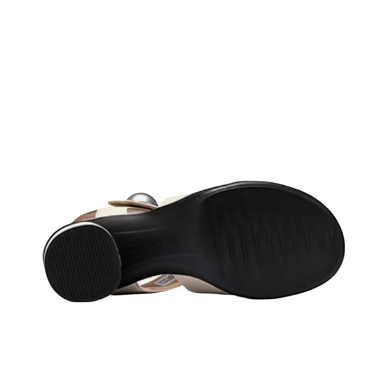 Ecco Strap Sandals 7cm Women's Gray-4