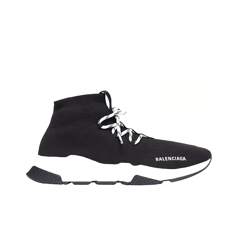 Balenciaga Speed 1.0 Lace Up Sneakers 'Black White' Women's-1