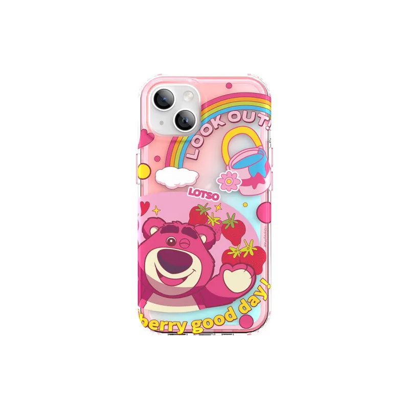 Disney Silicone Material Rainbow Strawberry Bear Phone Cases Available For Iphone15 Girlish-1