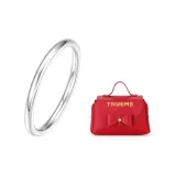 999 Fine Silver Smooth Finish Plain Band Ring+New Year Box