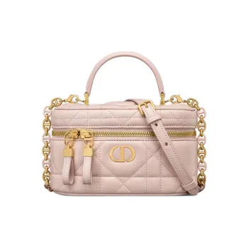 DIOR Caro Sheepskin Box Bag Shoulder Bag Crossbody Bag Handbag Mini Women's Rouge Pink