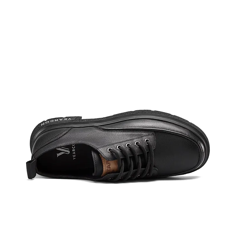 YEARCON Dress Shoes Men Low Top Yellow Brown-2