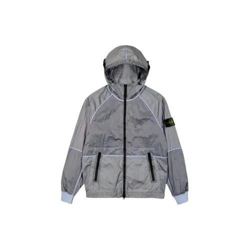 STONE ISLAND Tear-resistant Metal Nylon Series Jackets Men Sky Blue