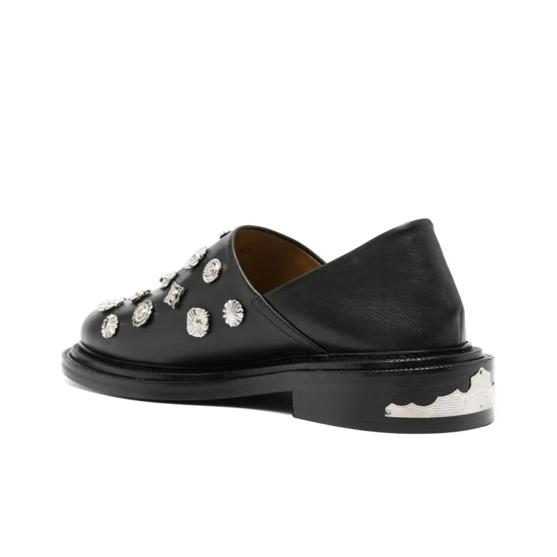 TOGA VIRILIS Stud-embellished Leather Loafers-3