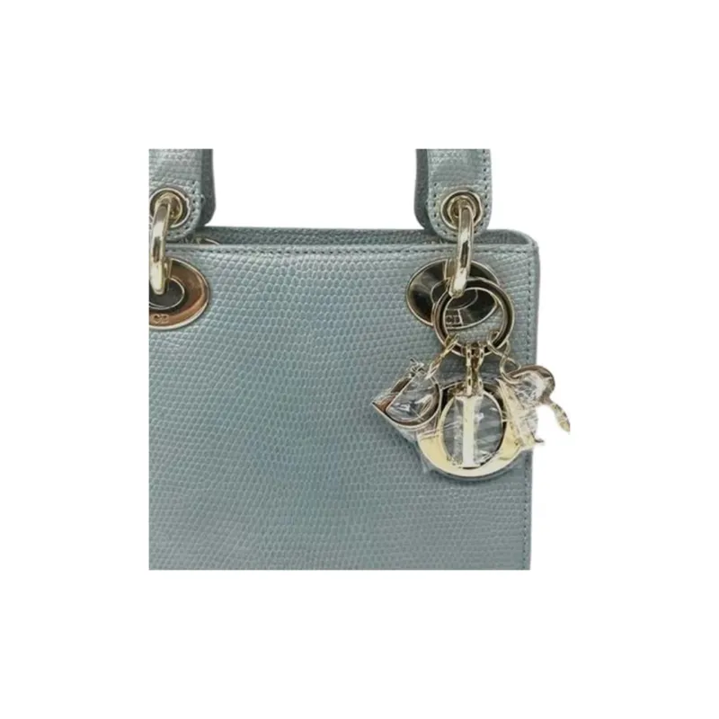 DIOR Lady Dior Lizard Skin Daisie Bag Shoulder Bag Crossbody Bag Handbag Mini Women's Haze Blue-5