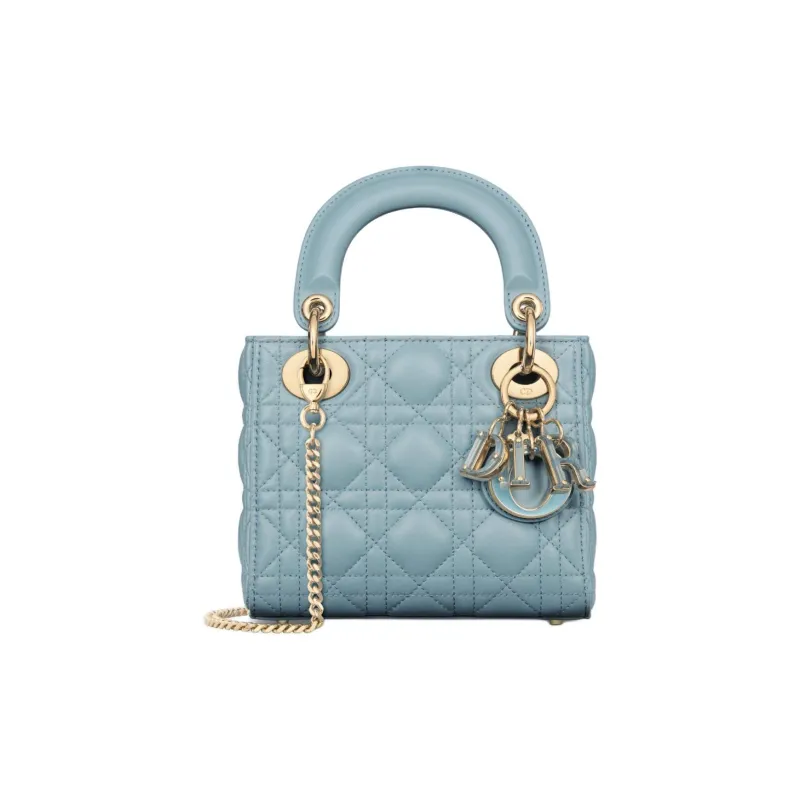 DIOR Lady Dior Sheepskin Lady Dior Bag, Shoulder Bag, Crossbody Bag, Handbag Mini Women's Sky Blue-0