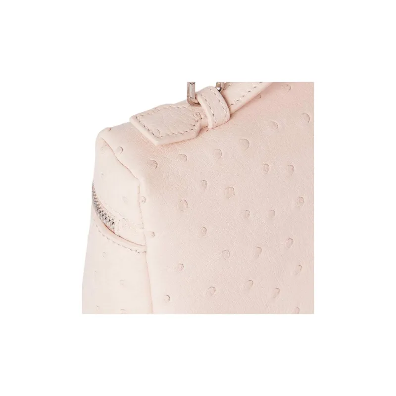 Loro Piana ExtraPocket Ostrich Leather Handbag, Shoulder Bag, Crossbody Bag, Clutch Women's Plum Blossom Color-3