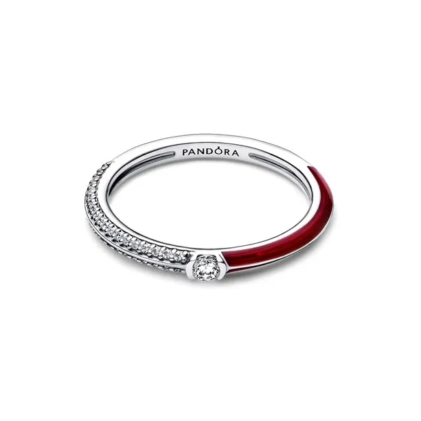 Pandora 925 Sterling Silver Rings Women's Silver/Red-2