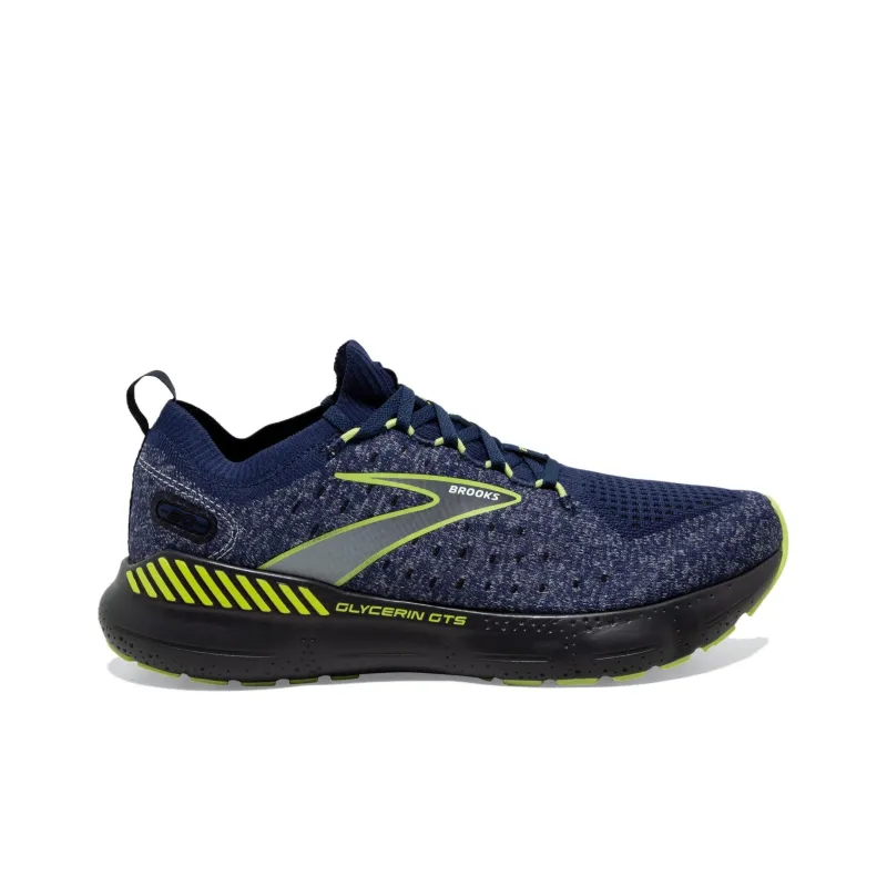 Brooks Glycerin StealthFit GTS 20 Anti-Slip Wear-Resistant Low-Top Running Shoes Men's Blue Black-1