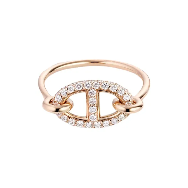 HERMES Farandole 18K Rose Gold Rings Unisex-0