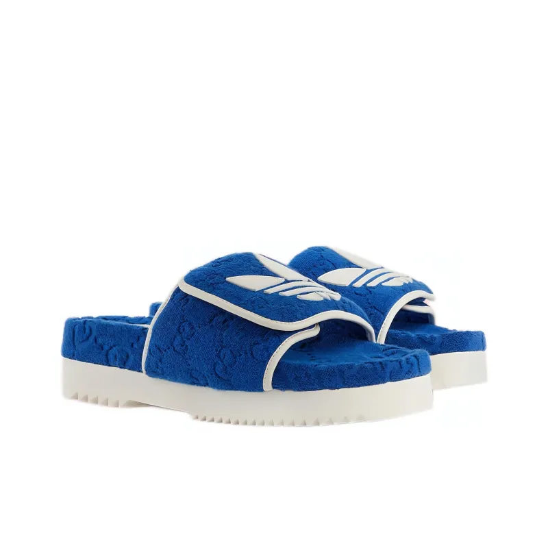 GUCCI Adidas X GUCCI Gg Platform Sandal 'Blue Cotton Sponge'-1