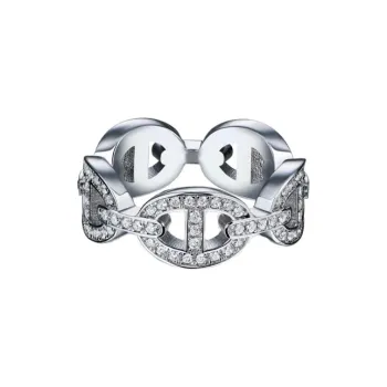 HERMES 18K Gold Rings Women's White