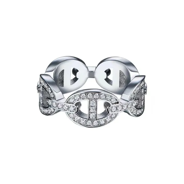HERMES 18K Gold Rings Women's White-0