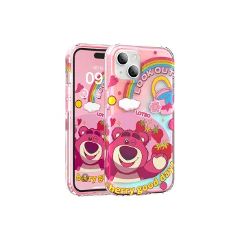 Disney Silicone Material Rainbow Strawberry Bear Phone Cases Available For Iphone15 Girlish
