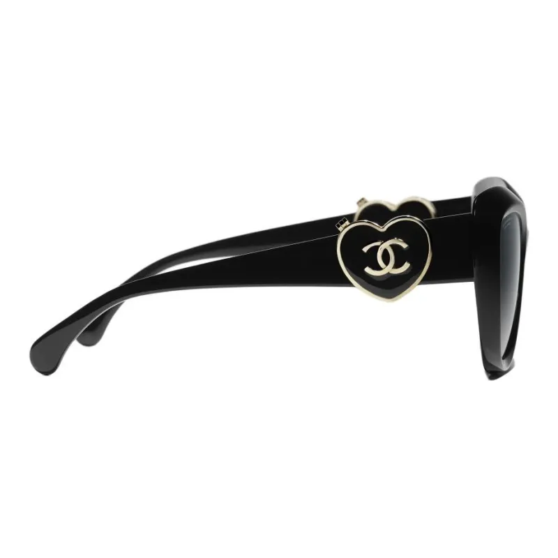 CHANEL Acetate Butterfly Sunglasses Unisex Black-2