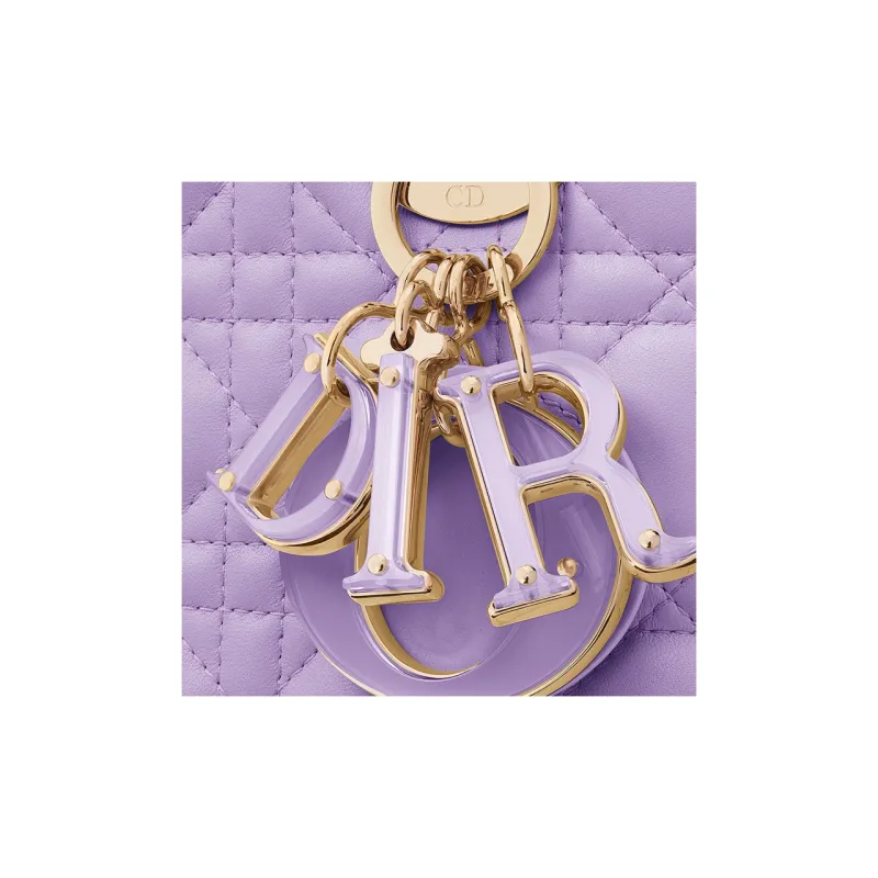 DIOR Lady Dior Sheepskin Dior Bag Shoulder Bag Crossbody Bag Handbag Small Size Women's Light Purple-5