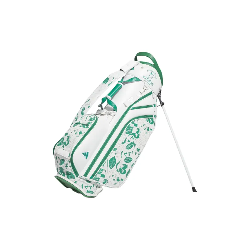 Adidas Recycled Polyester Plain Weave Fabric Storage Bag Unisex White & Green-4