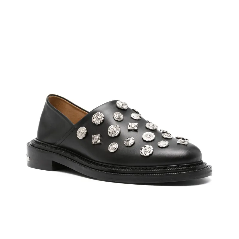 TOGA VIRILIS Stud-embellished Leather Loafers-2