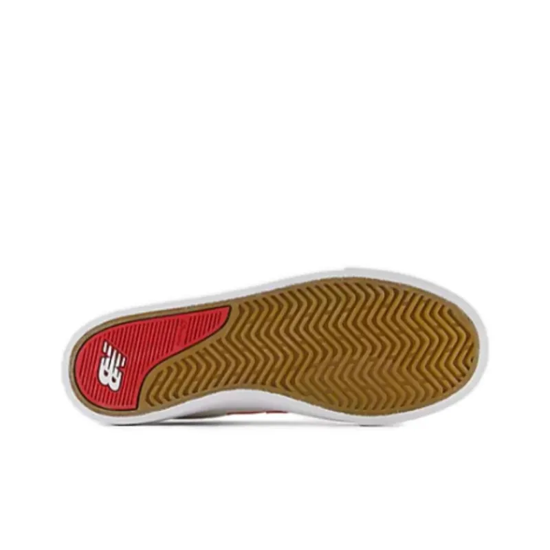 New Balance Numeric Abrasion Resistant Breathable Low Top Skateboard Shoes Unisex White Red-3
