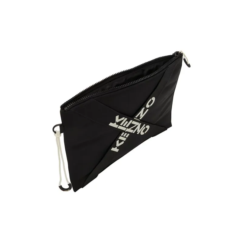KENZO Fabric Handbag Clutches Large Size Unisex Black-2