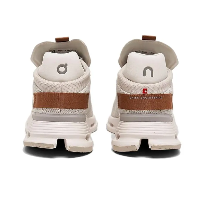 On Cloudnova Cushioned Wear-Resistant Lightweight Low-Top Running Shoes Men's Beige-3