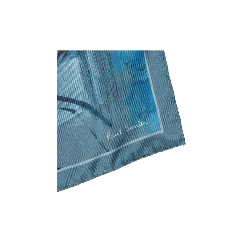 Paul Smith Silk Scarves Men's Blue-2